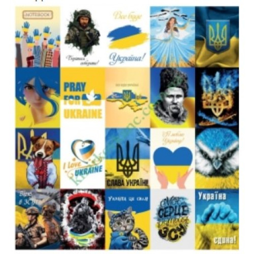 Блокнот на бічній пружині картонна обкладинка А5 50 стор., мікс малюнків, 10 штук