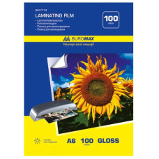 Плівка конвертна для ламінування ПЕТ 100 шт. А6 (111*154 мм) 100 мкм глянець Buromax, упаковка