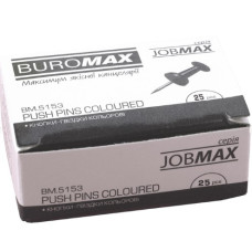 Кнопки-бочки силові кольорові Buromax, мікс кольорів, 25 шт, 10 упаковок