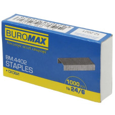 Скоби для степлера Jobmax, №24/6, Buromax, 1000 шт, 10 упаковок