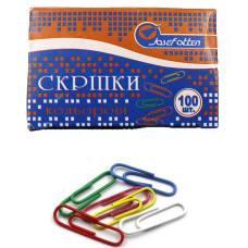 Скріпки канцелярські кольорові Josef Otten, 28 мм, 100 шт, 10 упаковок