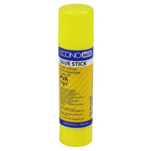 Клей-олівець EconoMix, 9 гр, основа PVA, 24 шт