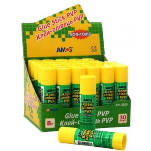 Клей-олівець Amos, 8 гр, PVP основа