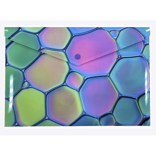 Папка-конверт на кнопці пластикова "Pastel Bubble" Optima, А4