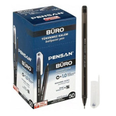 Ручки масляні Pensan Buro Pen, 1,0 мм, чорні, 50 штук