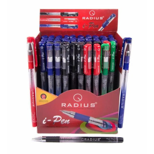 Ручки кулькові i-Pen Radius, 0,7 мм, мікс кольорів, 50 штук