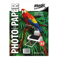 Фотопапір глянцевий самоклеючий Magic Parrot А4, щільність 115 г/м2, 50 аркушів