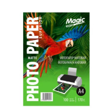 Фотопапір матовий Magic Parrot А4, щільність 170 г/м2, 100 аркушів