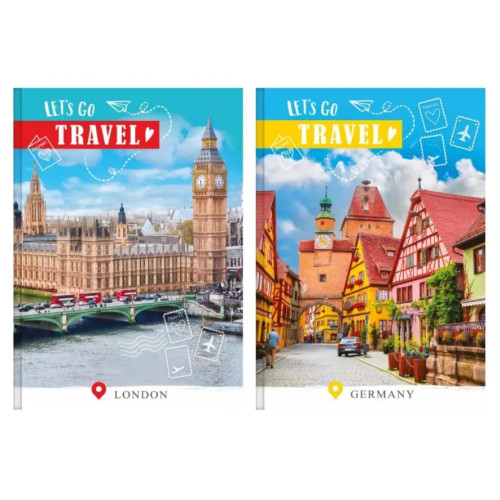 Зошит з роздільниками "LET'S GO TRAVEL" Рюкзачок, А4, 96 аркушів, мікс дизайнів обкладинки
