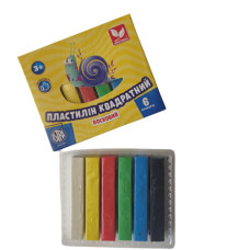 Пластилін восковий квадратний 110 гр Школярик-ASTRA, 6 кольорів