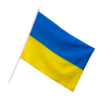 Флаг Украины со штоком, полиэстер, 90 х 60 см