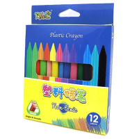 Мелки пластиковые восковые Crayons, 12 цветов