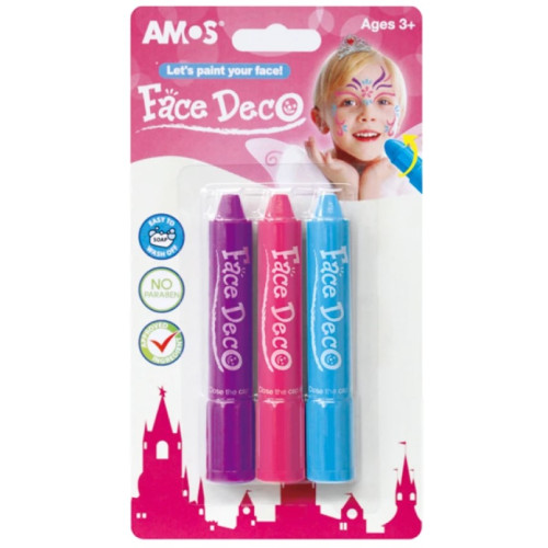 Фарби для гриму Amos, 3 кольори, FD5B3G