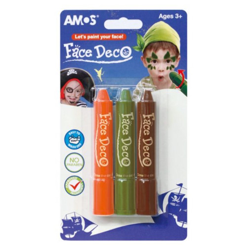 Фарби для гриму Amos, 3 кольори, FD5B3B