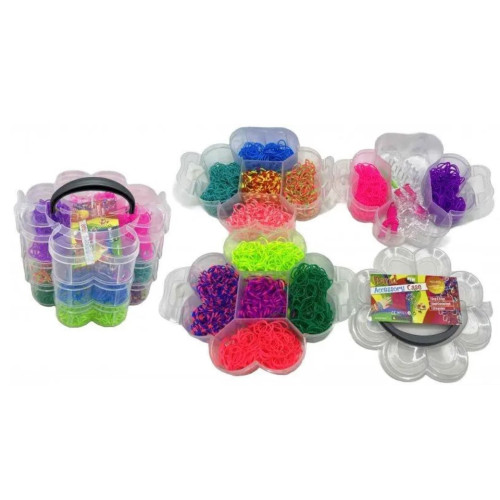 Набір для творчості Гумки для плетіння Rainbow Loom Квітка на 3 відділення, 2800 шт. 