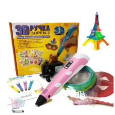Ручка 3D для малювання та створення об'ємних моделей 3DPen-3 з дисплеєм та трафаретами