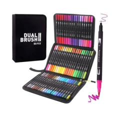 Набір акварельних двусторонніх маркерів в сумці Dual Brush, 60 кольорів