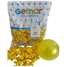 Набір повітряних кульок металік 26 см GM 90 Gemar, жовті, 100 шт