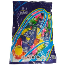 Набір повітряних кульок Happy Birthday 26 см HS Balloons, мікс кольорів, 100 шт