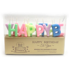 Набір свічок-букв для торта "Happy birthday", мікс кольорів