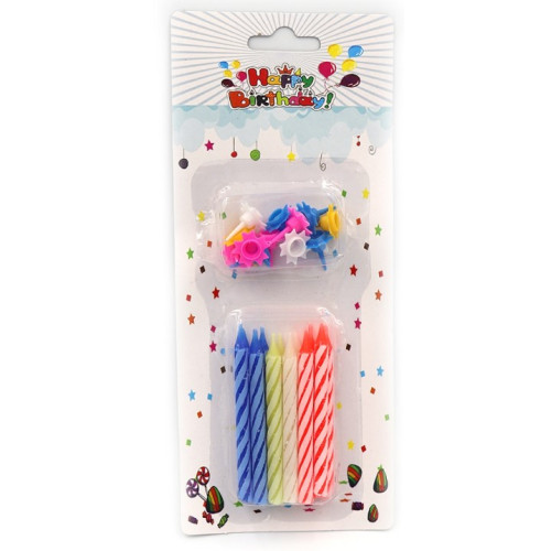 Набір свічок для торта "Birthday" 7 см, 12 шт