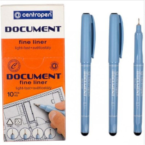 Маркер-лінер Document Centropen, 0,1 мм, чорний