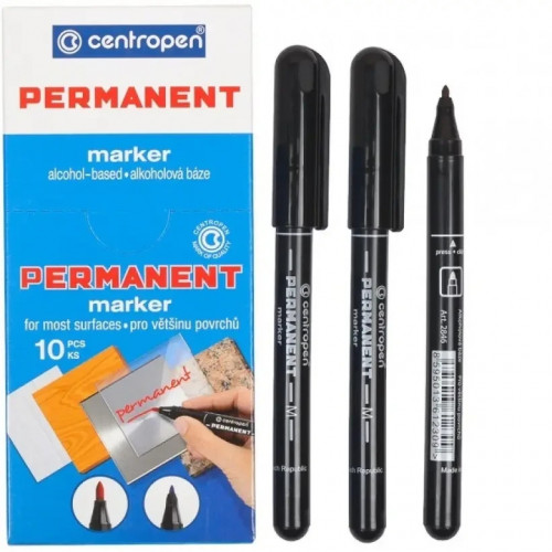 Маркер перманентний круглий Centropen, 1 мм, чорний