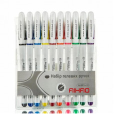 Набір ручок гелевих Aihao, 0,5 мм, кольорових, 10 штук
