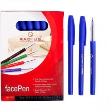 Ручки кулькові Face Pen Radius, 0,7 мм, сині, 50 штук