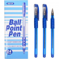 Ручки кулькові Ball Point Pen Tianjiao, оригінал, 1 мм, сині, 24 штуки
