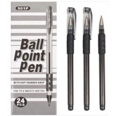 Ручки кулькові Ball Point Pen Tianjiao, оригінал, 1 мм, чорні, 24 штуки